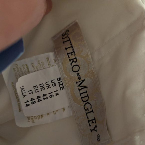 Champagne Ivory Toole Silk Wedding Dress - Picture 5 of 6